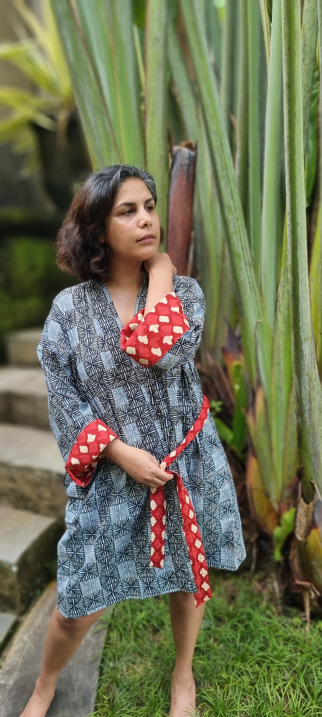 Grey Dimension Robe | Lightweight Cotton Luxury