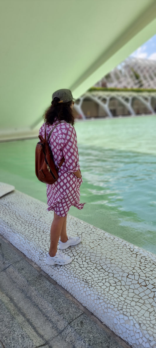 Helen Ikat Dress | Handwoven Cotton Elegance