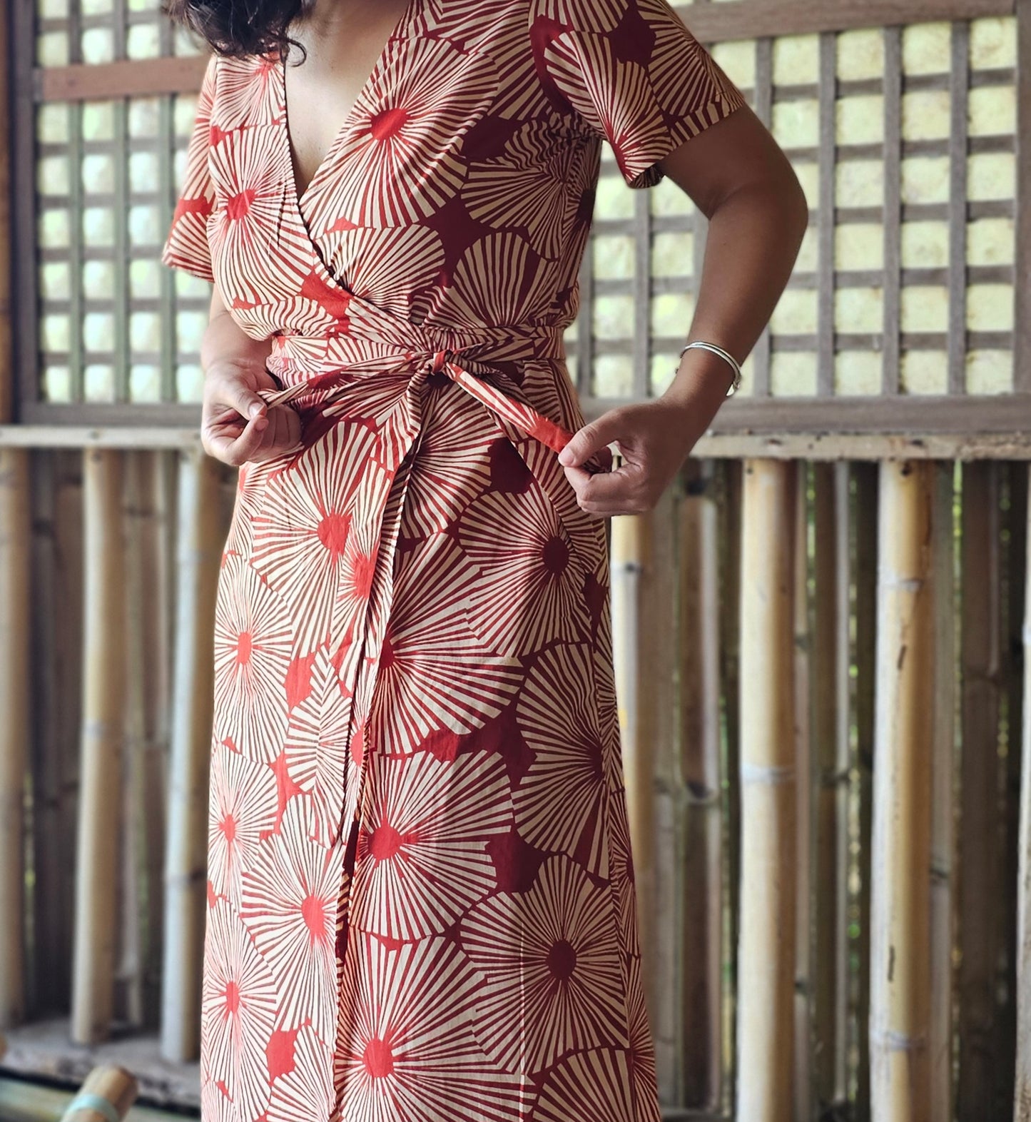 Gingko Orang Wrap Dress