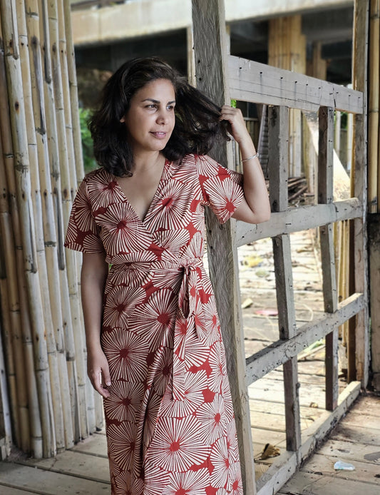 Gingko Orang Wrap Dress