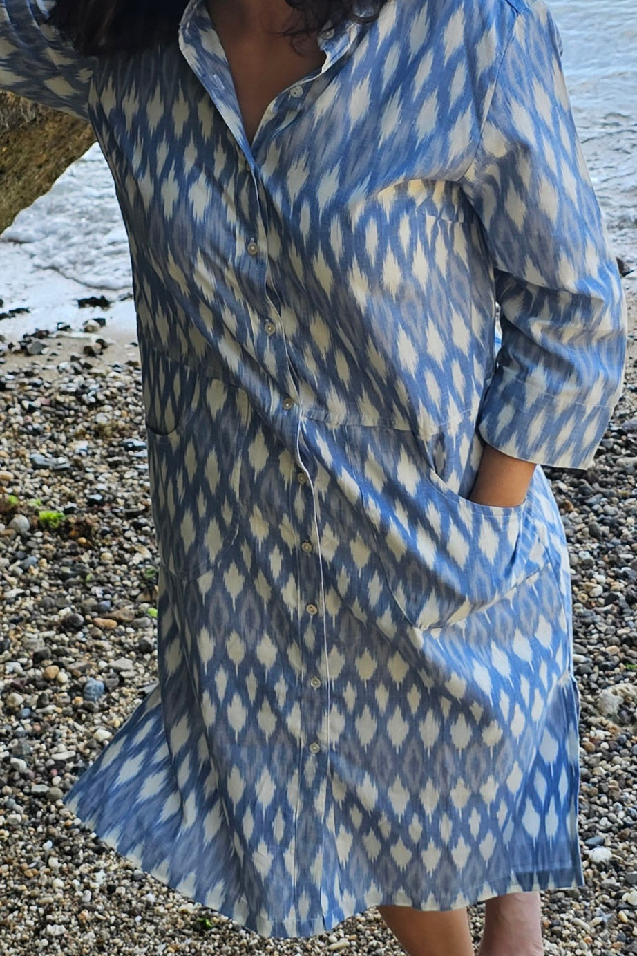 Helen Ikat Blue Dress