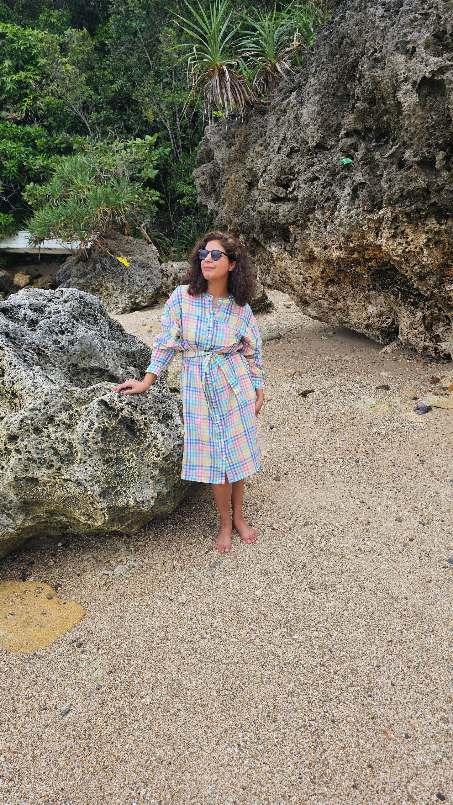 Gingham Multi Oversize Dress