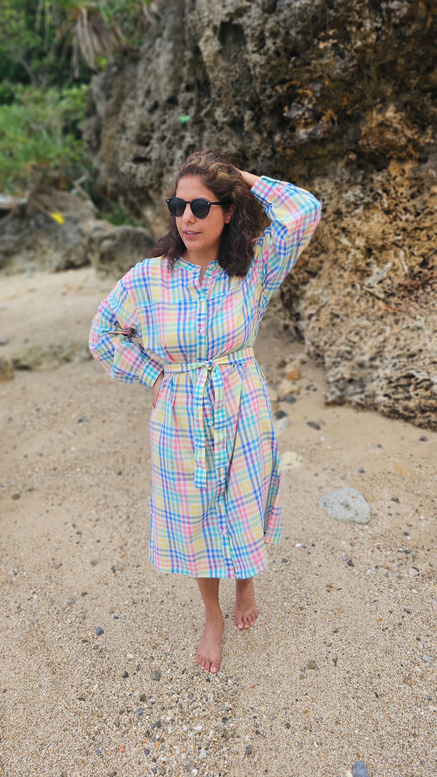 Gingham Multi Oversize Dress