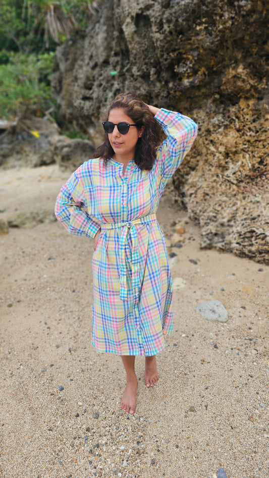 Gingham Multi Oversize Dress