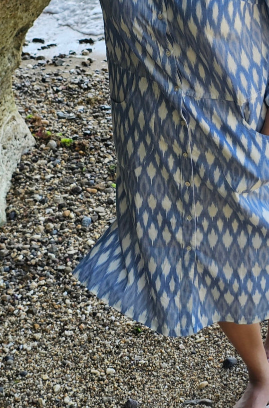 Helen Ikat Blue Dress