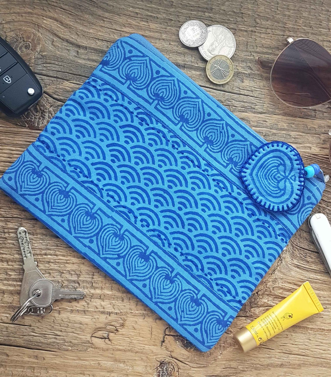 Travel Pouch-Dastkar Blue